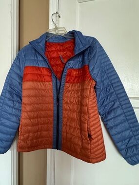 Cotopaxi Gear For Good Blue and Orange Colorblock Quilted Jacket